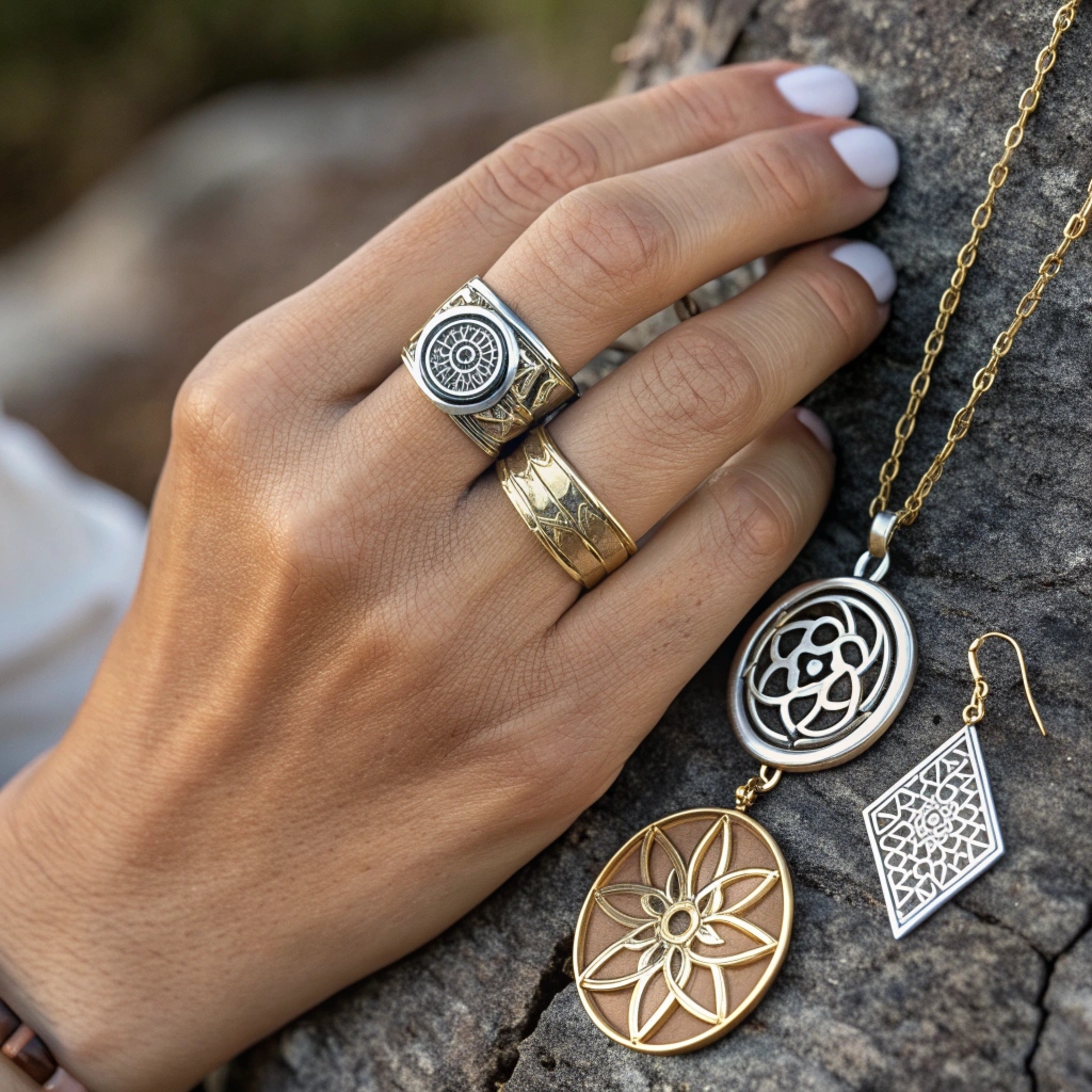 Oxidized metal earrings
