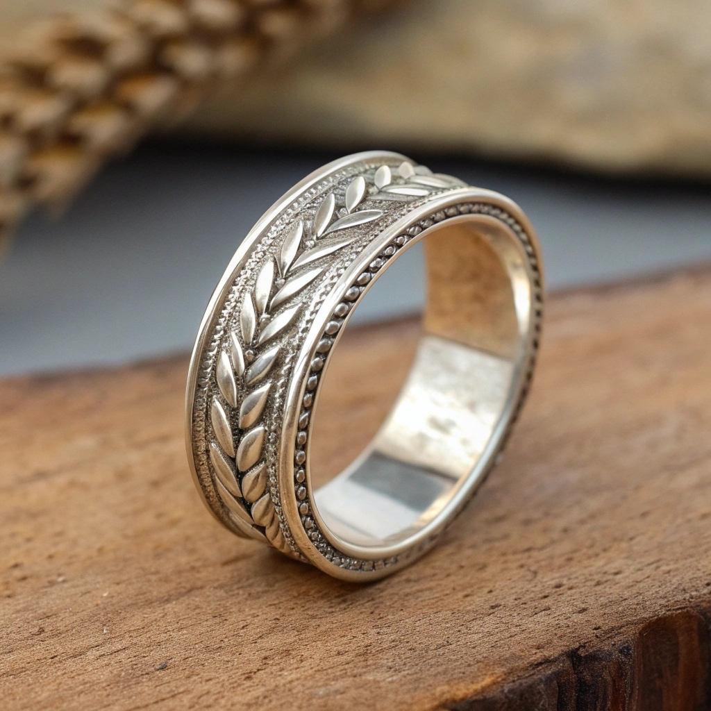 Hammered silver ring